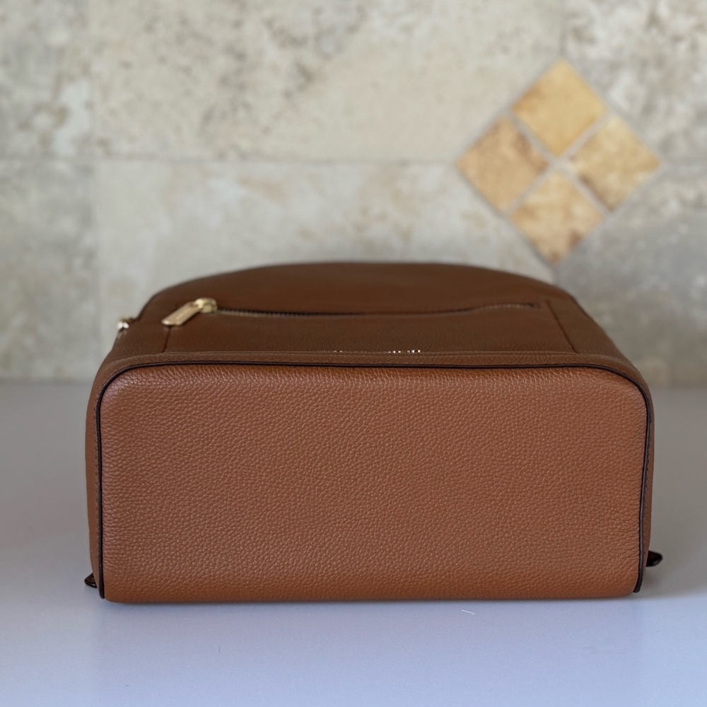 Michael Kors Jessa MD Brown Leather Backpack - Picture 9 of 13